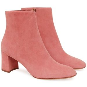 Mansur Gavriel Blush Suede Ankle Boots